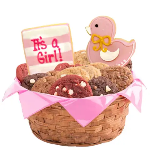 Welcome Baby Girl Cookie Basket