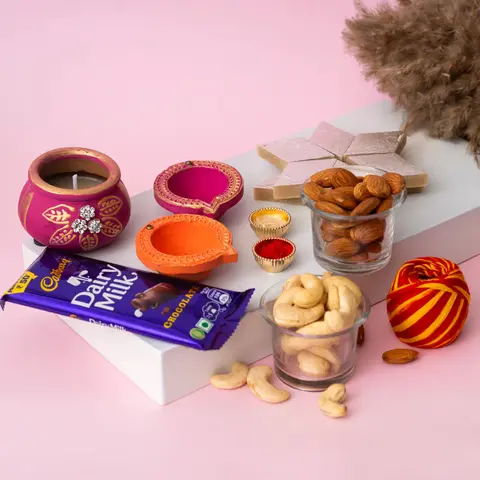 Bhai Dooj Diyas, Sweets & Chocolates