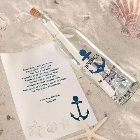 Personalized You Are My Anchor Letter Bottle
