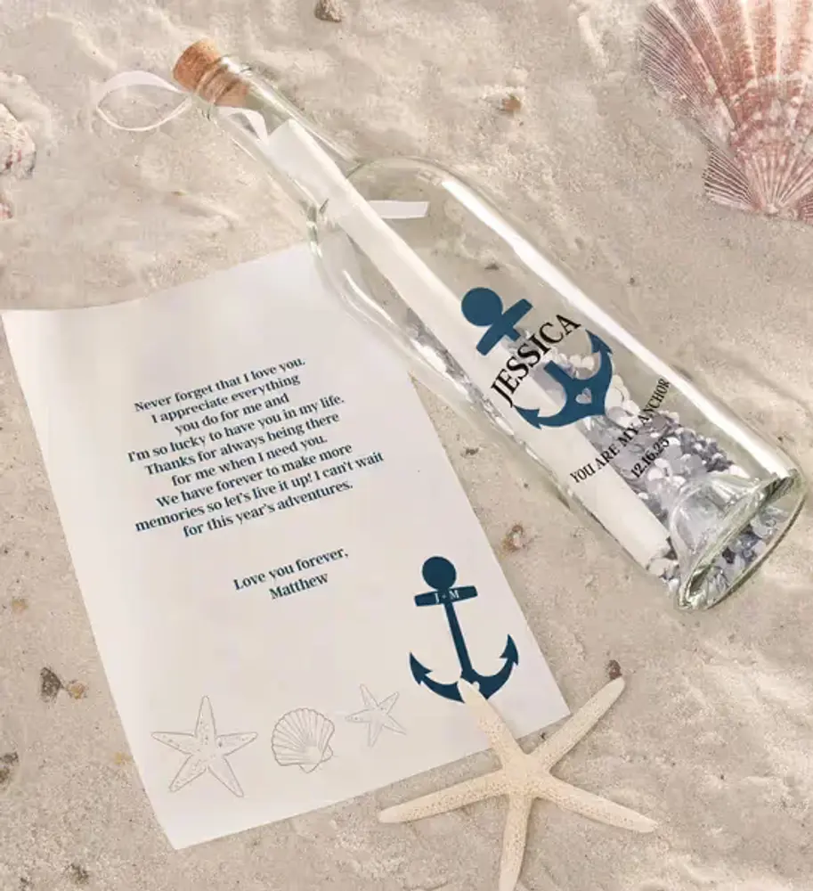 Personalized You Are My Anchor Letter Bottle