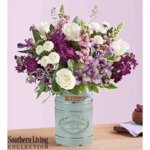 Lilac Farmhouse Bouquet in Milk Jug