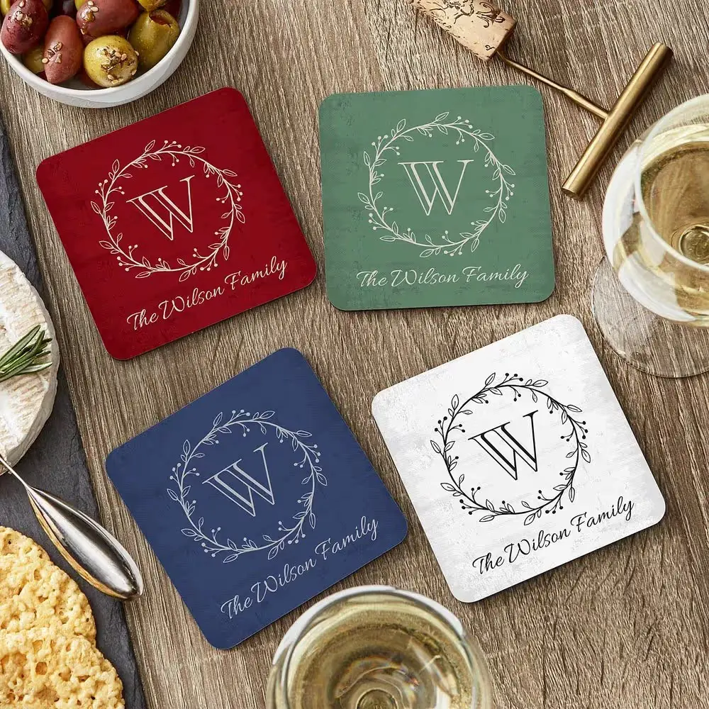 Personalized Rustic Monogram Coasters