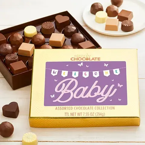 Welcome Baby Girl Truffle Box, 18 Pc