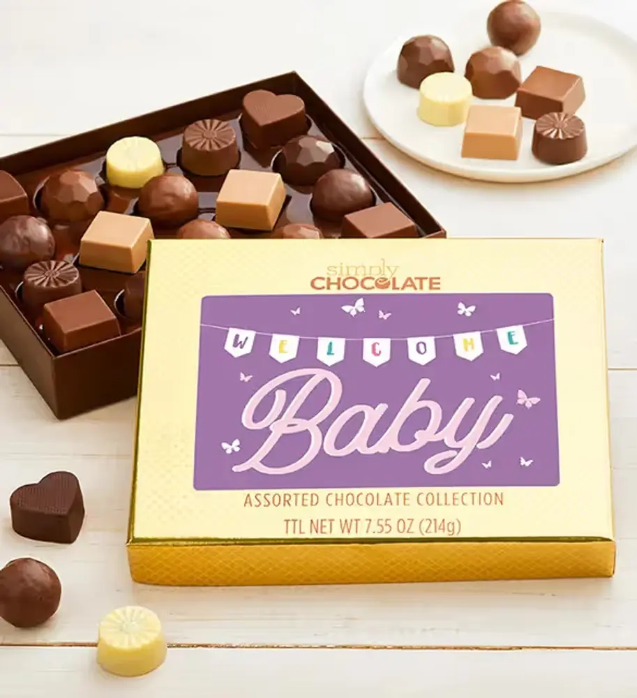 Welcome Baby Girl Truffle Box, 18 Pc