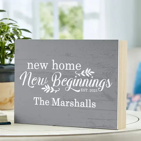 Personalized New Beginnings Wood Block