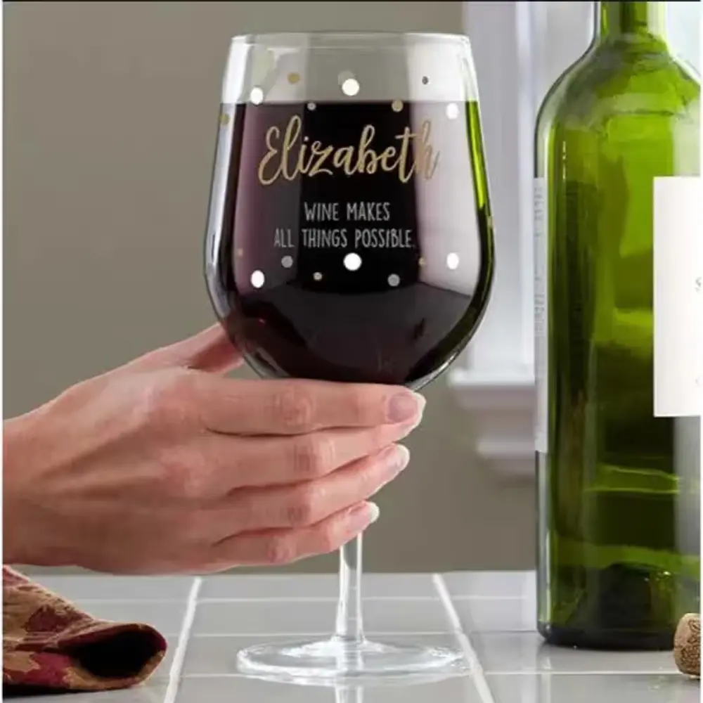 Personalized Whole Bottle Wine Glass