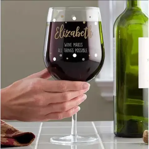 Personalized Whole Bottle Wine Glass