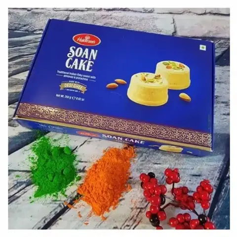 Soan Cake with Holi Colors