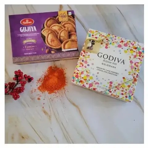 Gujiya, Godiva & Gulal Holi Treat