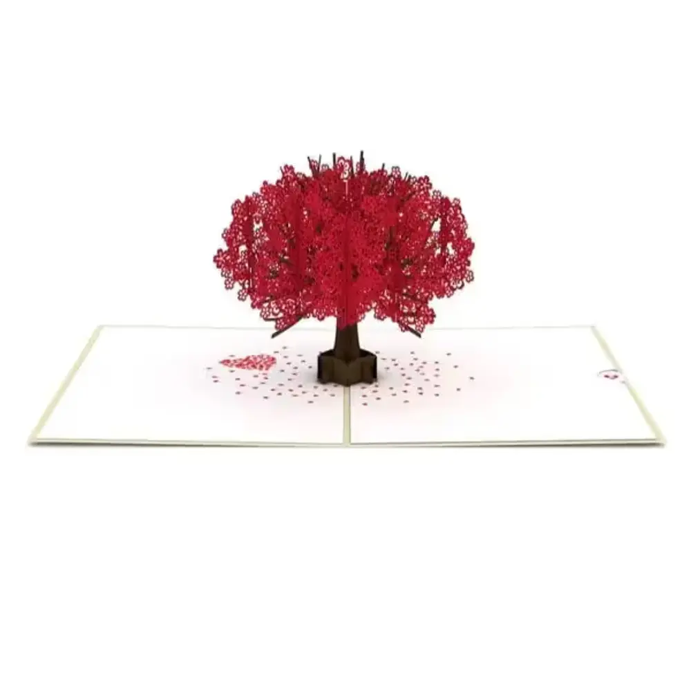 Red Sakura Tree Pop-Up Card