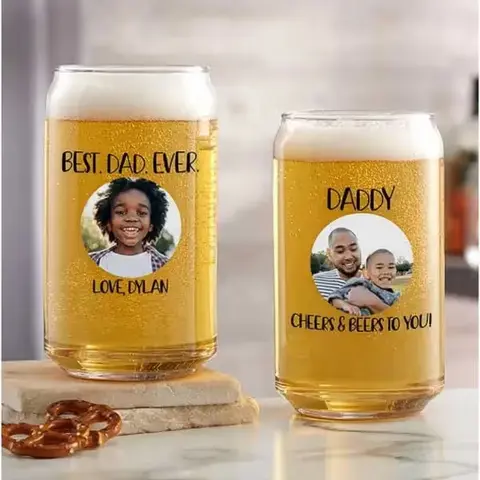 Personalized Photo Beer Can Glass