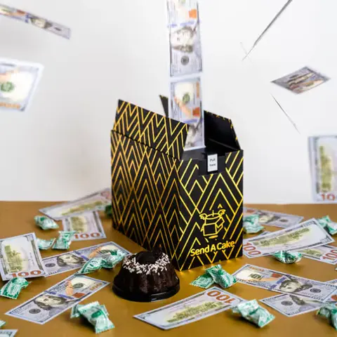 Billionaire Money Box with Tuxedo Cake