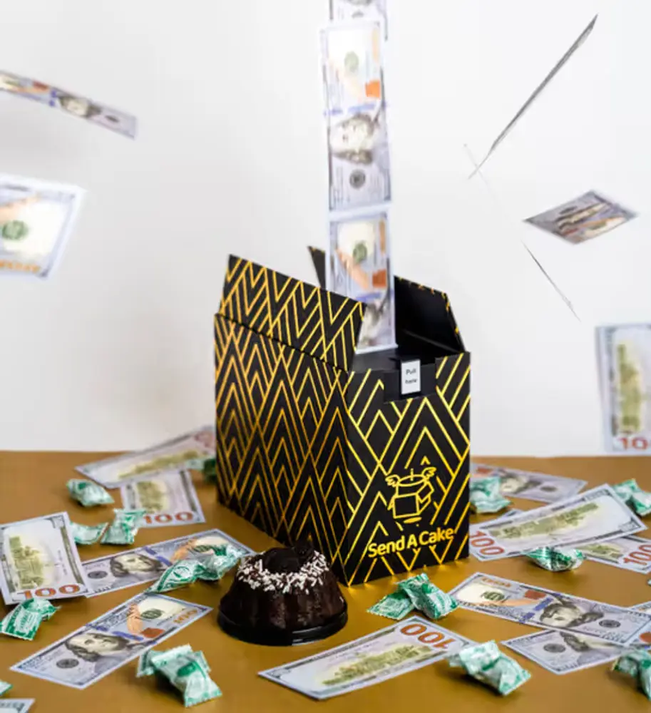 Billionaire Money Box with Tuxedo Cake