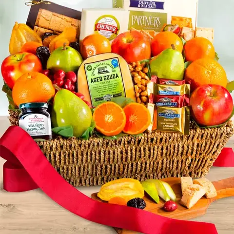 Fresh Fruit & Gourmet Sweets Basket