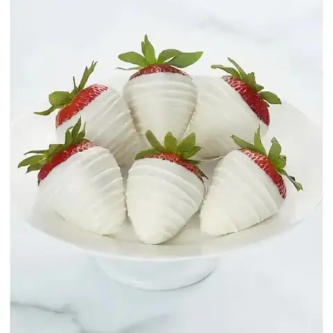White Chocolate Dipped & Drizzled Strawberries