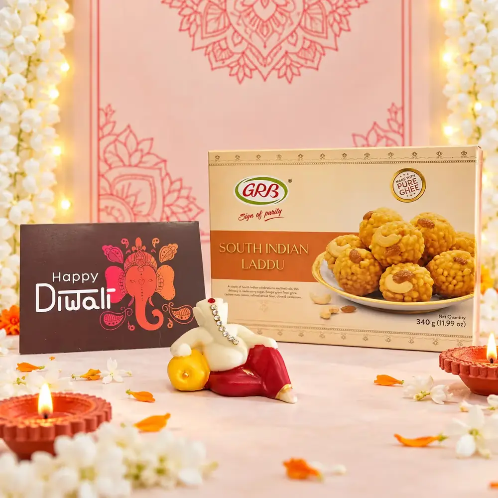 Ganesha, Diyas & South Indian Laddoo