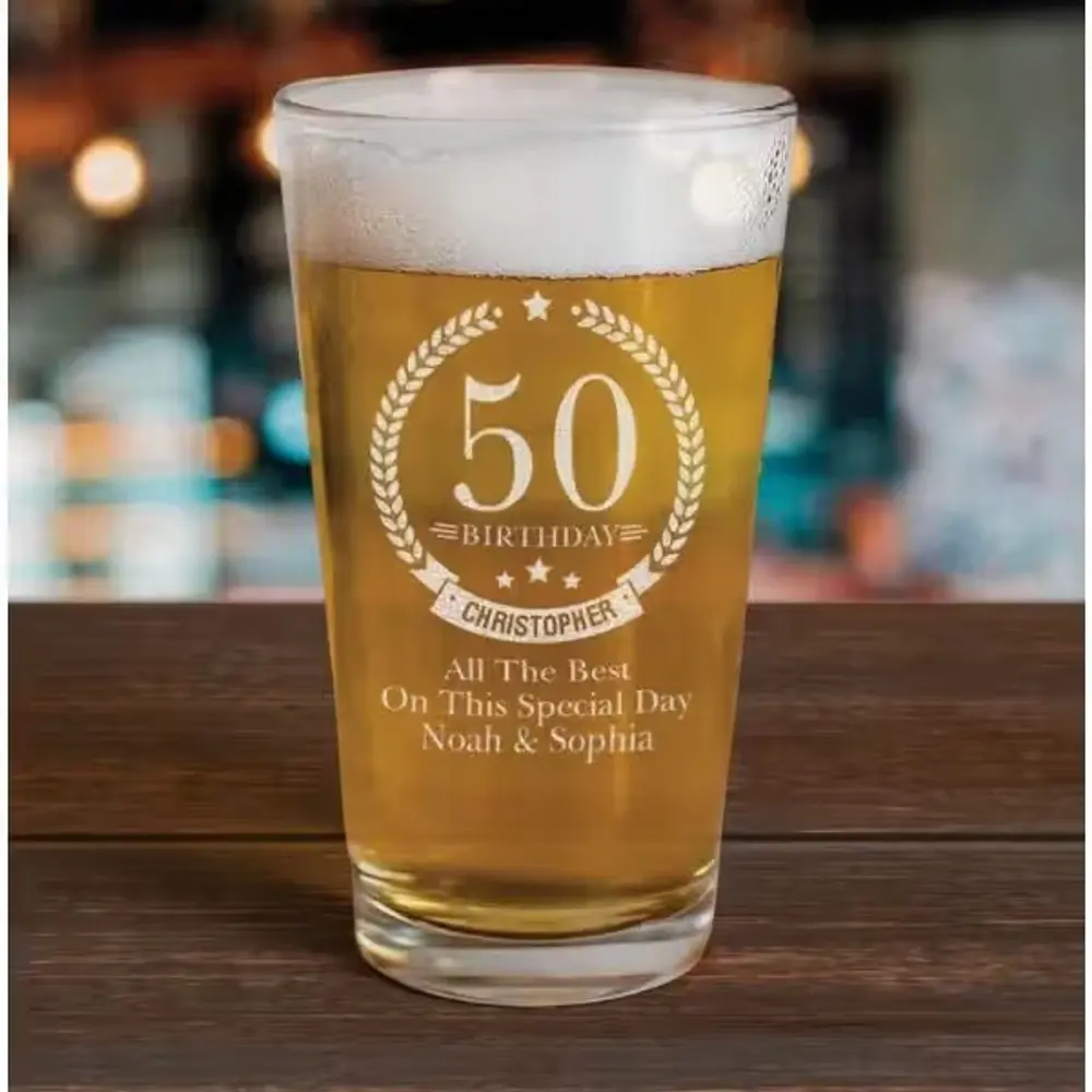 Personalized Birthday Beer Glass