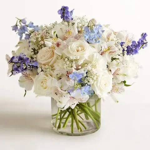 Blue & White New Baby Boy Flowers