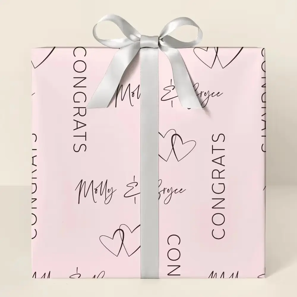 Personalized Congrats Couple Wrapping Paper