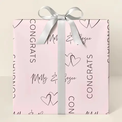 Personalized Congrats Couple Wrapping Paper