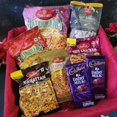 Six Namkeens & Cadbury Chocolates