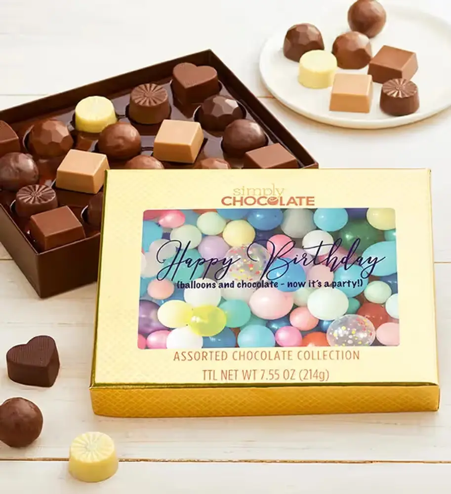 Birthday Party Chocolate Truffle Box, 18 Pc