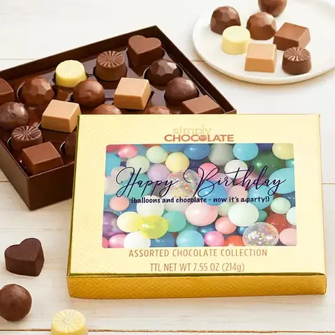 Birthday Party Chocolate Truffle Box, 18 Pc