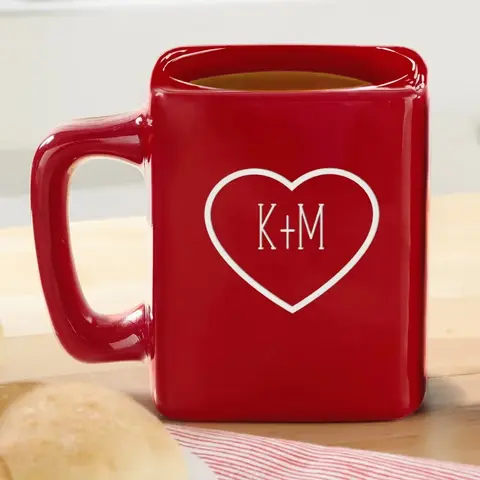Red Heart Love Message Mug