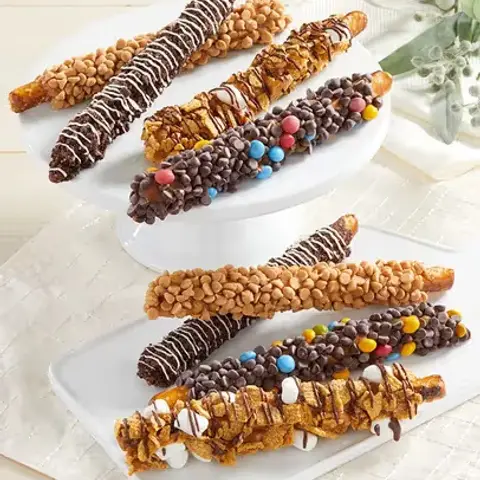 Candy Bar Dipped Pretzel Rods