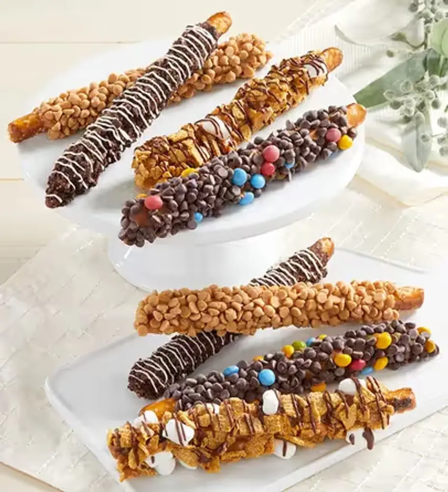 Candy Bar Dipped Pretzel Rods