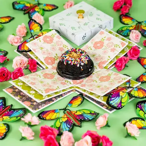 Blossom Box with Butterflies & Cake