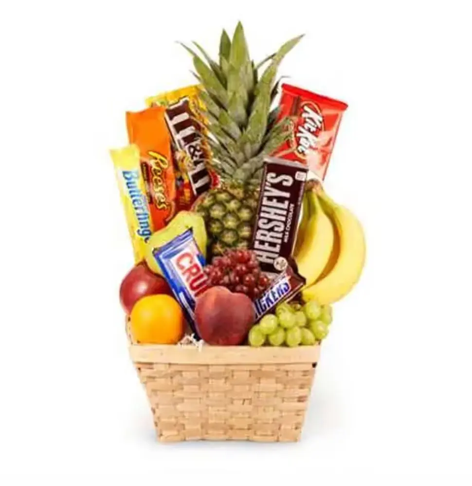 Fresh Fruit & Chocolate Candy Cornucopia