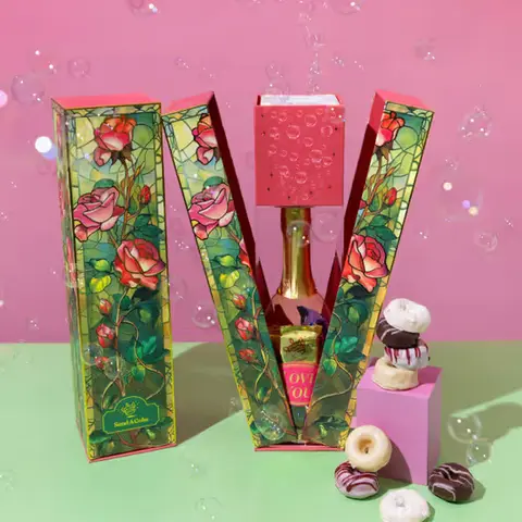 Rose Bubble Box with Mini Donuts
