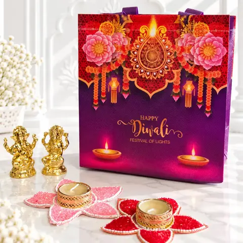 Laxmi Ganesha & Tealights Gift Bag
