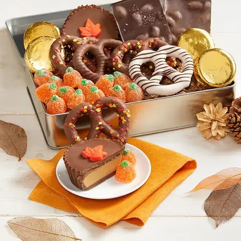 Festive Fall Chocolate Confections Tin
