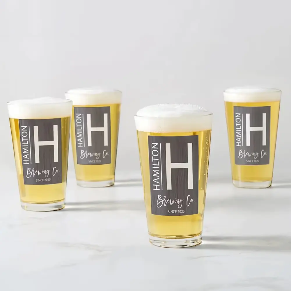 Personalized Modern Initial Pint Glass