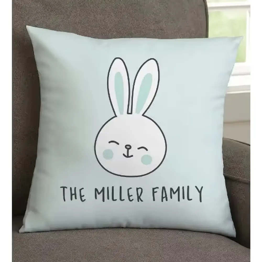 Personalized Bunny Family Pillow