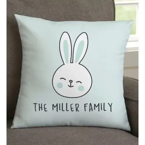 Personalized Bunny Family Pillow