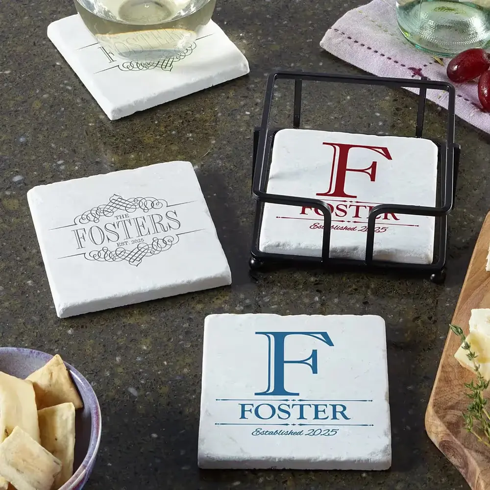 Personalized Tumbled Stone Coasters