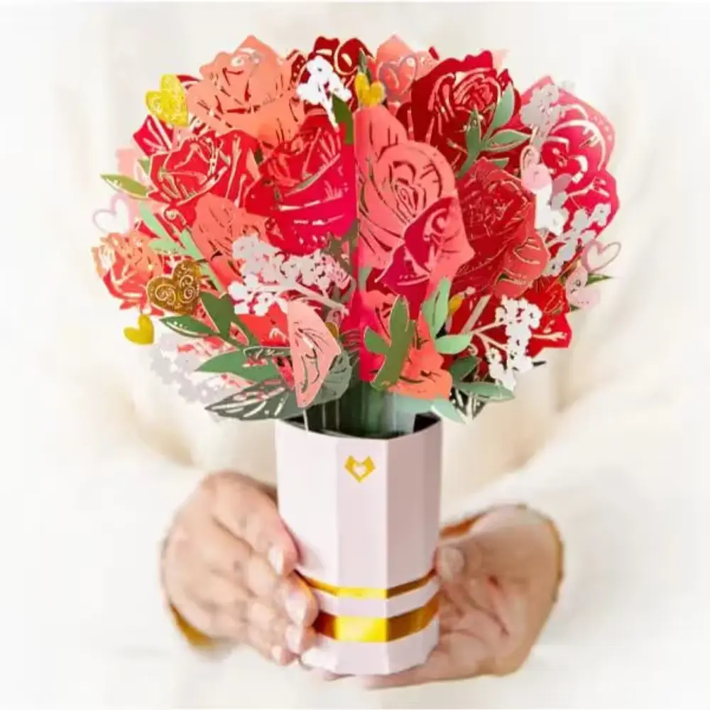 Pop-Up Paper Sweetheart Rose Bouquet