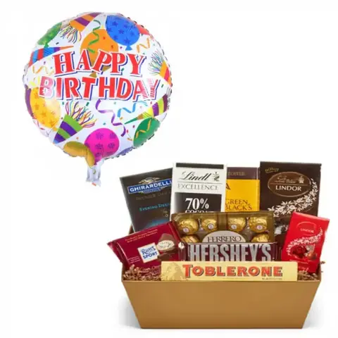 Chocolate Basket & Birthday Balloon