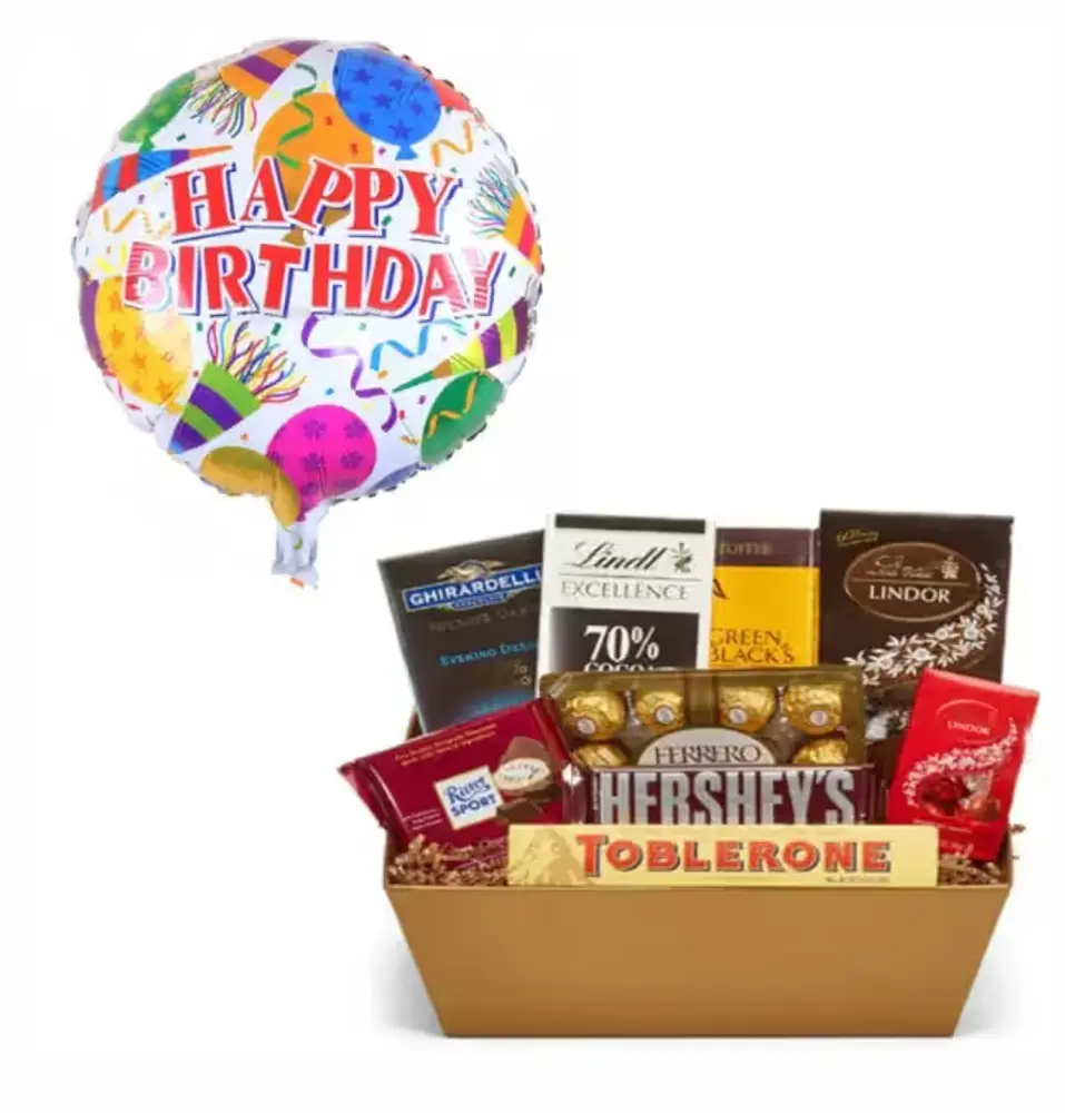 Chocolate Basket & Birthday Balloon