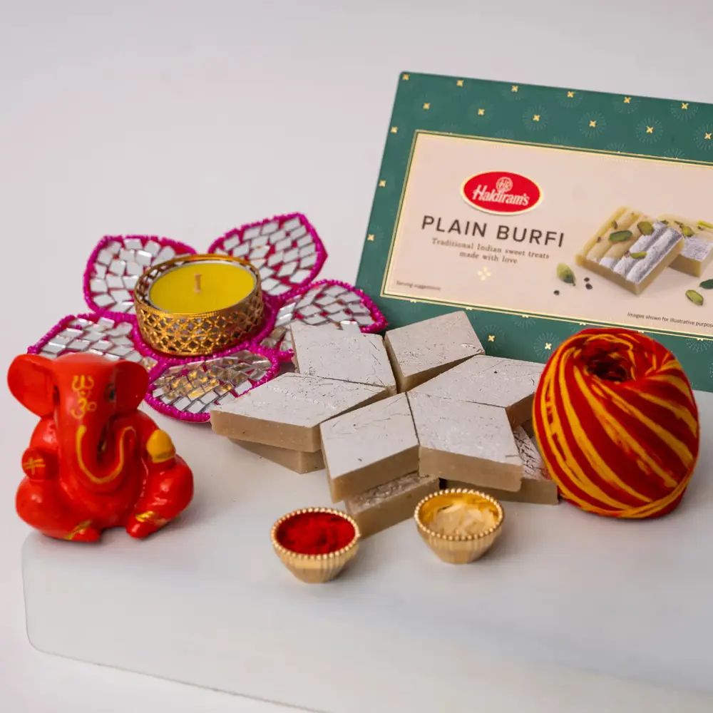 Bhai Dooj Ganesha, Candle & Sweets