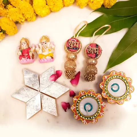 Laxmi Ganesha, Kaju Katli & Two Tealights