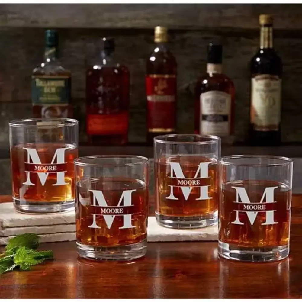Personalized Last Name Whiskey Glass