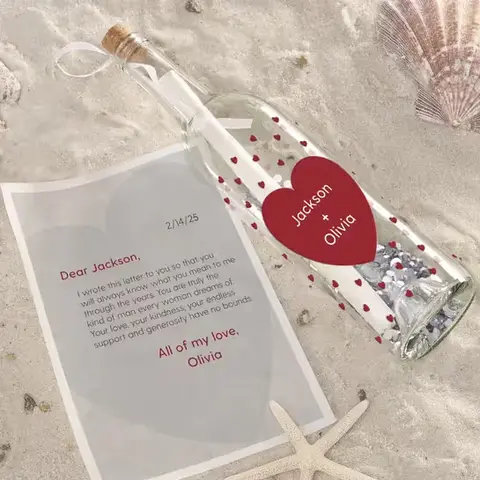 Personalized Love Is in the Air Letter Bottle