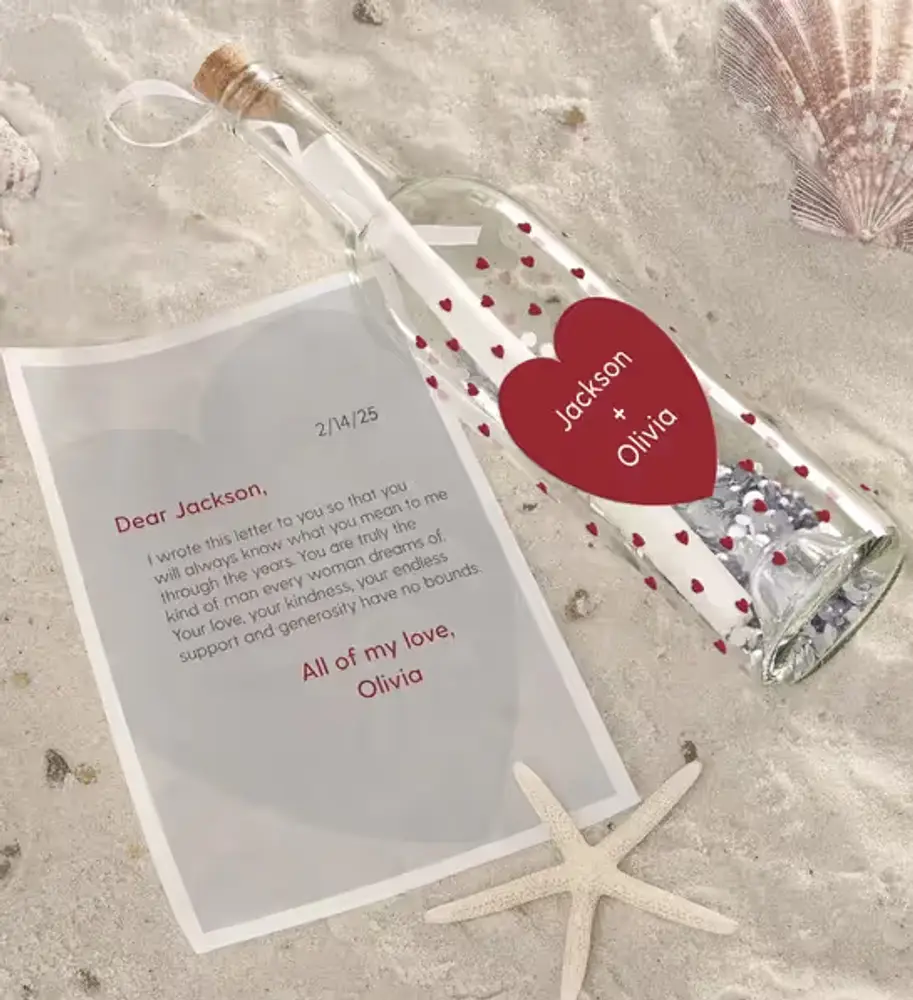 Personalized Love Is in the Air Letter Bottle