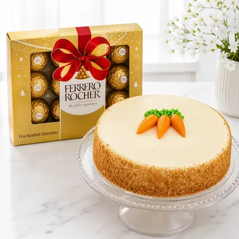 Carrot Cake with Ferrero Rocher