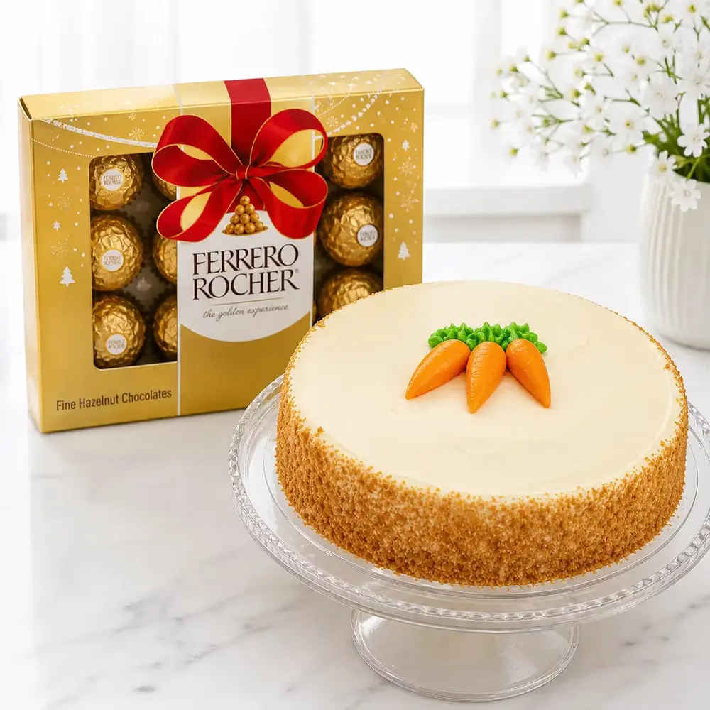 Carrot Cake with Ferrero Rocher