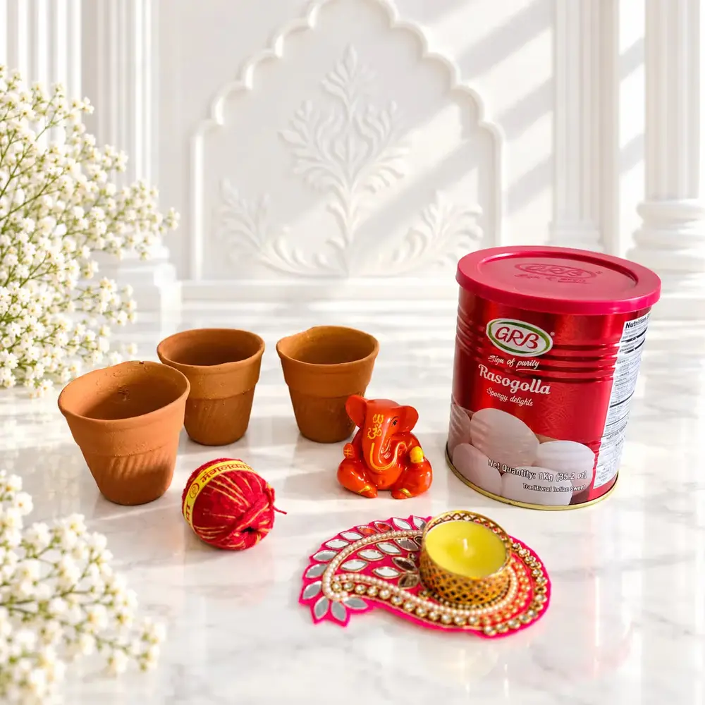 Ganesha Idol, Kulhads & Rasgulla